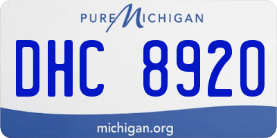 MI license plate DHC8920