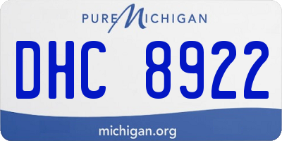 MI license plate DHC8922