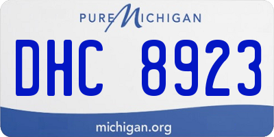 MI license plate DHC8923