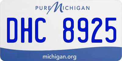 MI license plate DHC8925