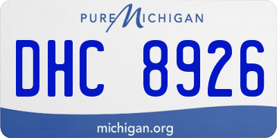 MI license plate DHC8926