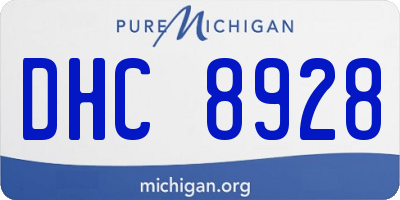 MI license plate DHC8928