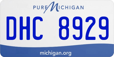 MI license plate DHC8929