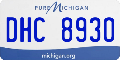 MI license plate DHC8930