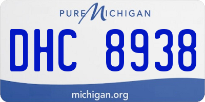 MI license plate DHC8938