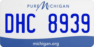 MI license plate DHC8939