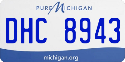 MI license plate DHC8943