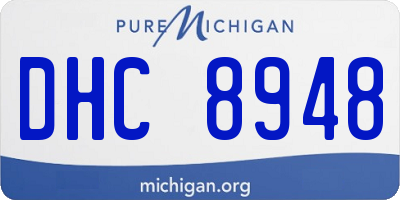 MI license plate DHC8948