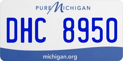 MI license plate DHC8950