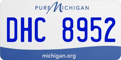 MI license plate DHC8952