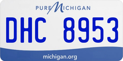 MI license plate DHC8953