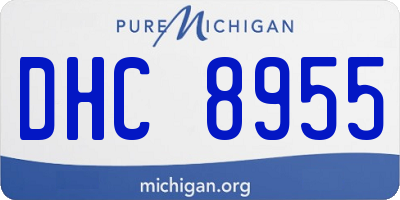 MI license plate DHC8955