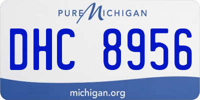 MI license plate DHC8956
