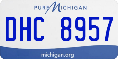 MI license plate DHC8957