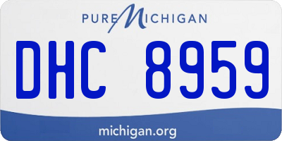 MI license plate DHC8959