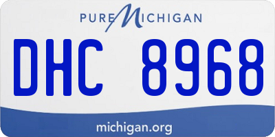 MI license plate DHC8968