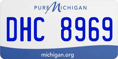 MI license plate DHC8969