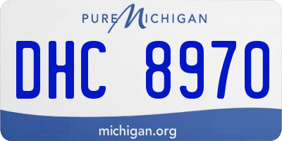 MI license plate DHC8970
