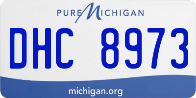 MI license plate DHC8973