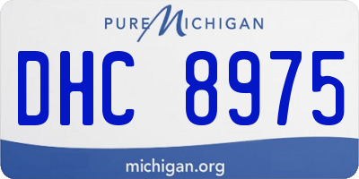 MI license plate DHC8975