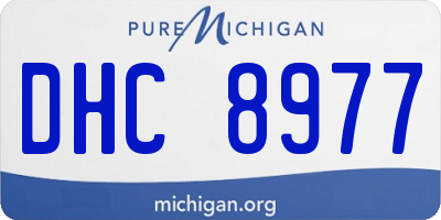 MI license plate DHC8977