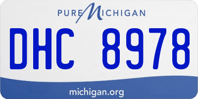 MI license plate DHC8978