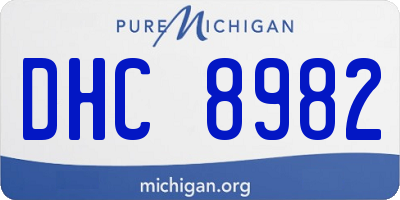 MI license plate DHC8982