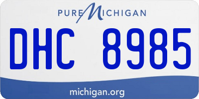 MI license plate DHC8985