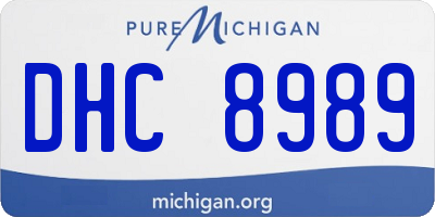 MI license plate DHC8989