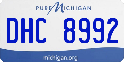 MI license plate DHC8992