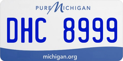 MI license plate DHC8999
