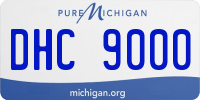 MI license plate DHC9000