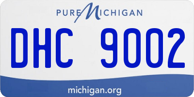 MI license plate DHC9002