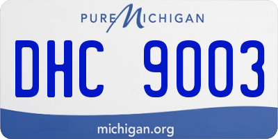 MI license plate DHC9003