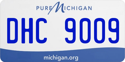MI license plate DHC9009