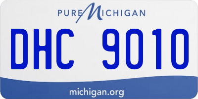MI license plate DHC9010