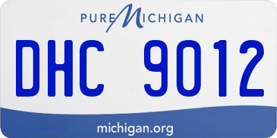 MI license plate DHC9012