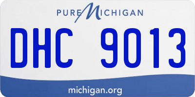 MI license plate DHC9013