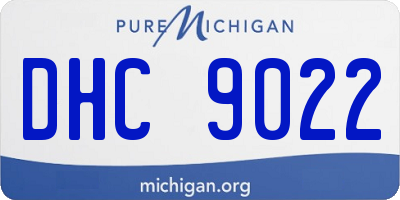 MI license plate DHC9022