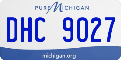 MI license plate DHC9027