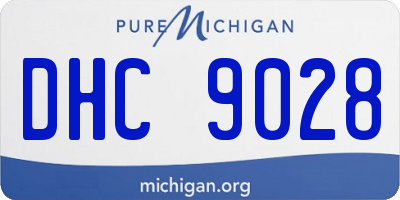 MI license plate DHC9028