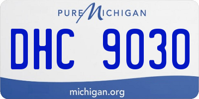 MI license plate DHC9030
