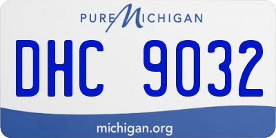 MI license plate DHC9032