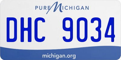 MI license plate DHC9034