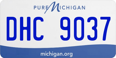 MI license plate DHC9037
