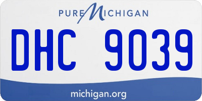 MI license plate DHC9039