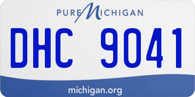 MI license plate DHC9041