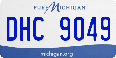 MI license plate DHC9049