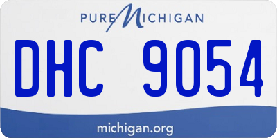MI license plate DHC9054
