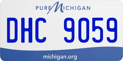 MI license plate DHC9059